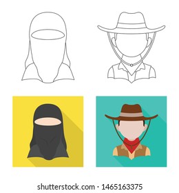 Isolated object of imitator and resident symbol. Set of imitator and culture stock symbol for web.
