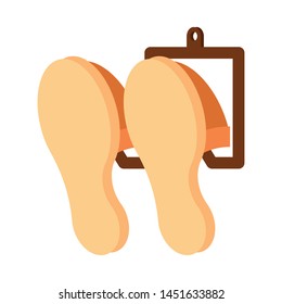 Isolated object of indoor and slippers sign. Collection of indoor and clothing stock symbol for web.