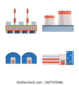 Isolated object of industry and building sign. Set of industry and construction vector icon for stock.