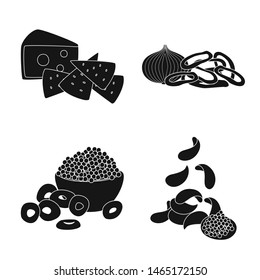 Isolated object of ingredient and organic sign. Collection of ingredient and product stock symbol for web.