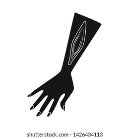Isolated object of injury and arm logo. Set of injury and blood vector icon for stock.