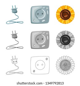 Isolated object of innovation and technology  icon. Set of innovation and nature  stock symbol for web.