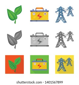 Isolated object of innovation and technology  icon. Collection of innovation and nature  vector icon for stock.