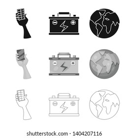 Isolated object of innovation and technology  icon. Collection of innovation and nature  stock symbol for web.