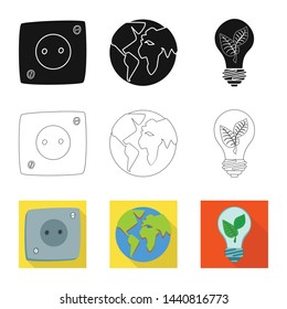 Isolated object of innovation and technology icon. Set of innovation and nature stock symbol for web.