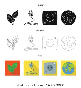 Isolated object of innovation and technology icon. Collection of innovation and nature stock vector illustration.