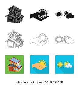 Isolated object of innovation and technology icon. Set of innovation and nature stock vector illustration.