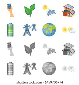 Isolated object of innovation and technology icon. Set of innovation and nature stock vector illustration.
