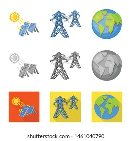 Isolated object of innovation and technology icon. Set of innovation and nature stock symbol for web.