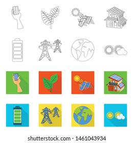 Isolated object of innovation and technology icon. Collection of innovation and nature vector icon for stock.