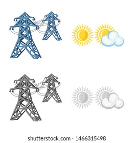 Isolated object of innovation and technology icon. Set of innovation and nature stock vector illustration.