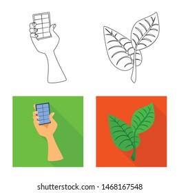 Isolated object of innovation and technology icon. Collection of innovation and nature vector icon for stock.