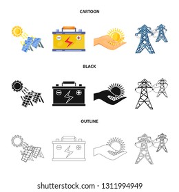 Isolated object of innovation and technology  logo. Collection of innovation and nature  vector icon for stock.