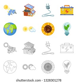 Isolated object of innovation and technology  logo. Collection of innovation and nature  stock symbol for web.