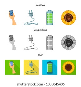 Isolated object of innovation and technology  logo. Collection of innovation and nature  stock symbol for web.