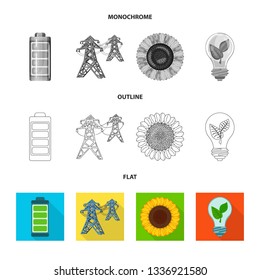 Isolated object of innovation and technology  logo. Collection of innovation and nature  stock vector illustration.