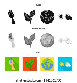 Isolated object of innovation and technology  logo. Collection of innovation and nature  vector icon for stock.