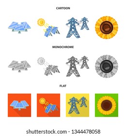 Isolated object of innovation and technology  logo. Collection of innovation and nature  stock symbol for web.