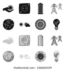Isolated object of innovation and technology  logo. Collection of innovation and nature  vector icon for stock.