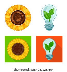 Isolated object of innovation and technology  logo. Collection of innovation and nature  stock vector illustration.