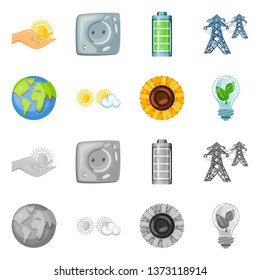 Isolated object of innovation and technology  logo. Set of innovation and nature  stock vector illustration.