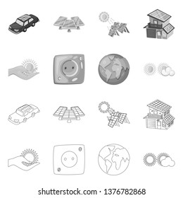 Isolated object of innovation and technology  logo. Set of innovation and nature  stock symbol for web.