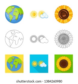 Isolated object of innovation and technology  logo. Set of innovation and nature  stock symbol for web.