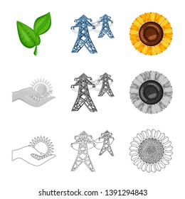 Isolated object of innovation and technology  logo. Collection of innovation and nature  stock vector illustration.