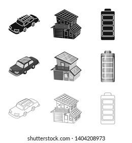 Isolated object of innovation and technology  logo. Collection of innovation and nature  stock symbol for web.