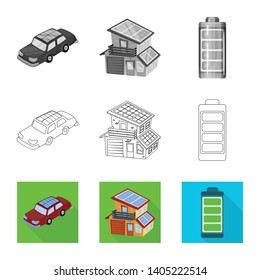 Isolated object of innovation and technology  logo. Collection of innovation and nature  stock vector illustration.