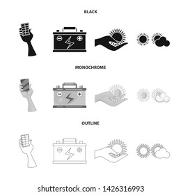 Isolated object of innovation and technology logo. Set of innovation and nature vector icon for stock.