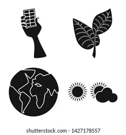 Isolated object of innovation and technology logo. Set of innovation and nature stock vector illustration.