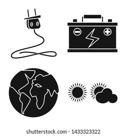 Isolated object of innovation and technology logo. Collection of innovation and nature vector icon for stock.