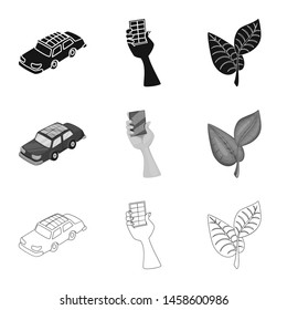 Isolated object of innovation and technology logo. Set of innovation and nature stock symbol for web.