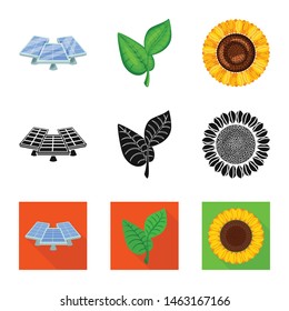 Isolated object of innovation and technology logo. Collection of innovation and nature stock vector illustration.