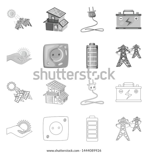 Isolated object of\
innovation and technology logo. Collection of innovation and nature\
vector icon for\
stock.