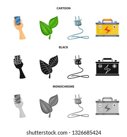 Isolated object of innovation and technology  sign. Set of innovation and nature  stock symbol for web.