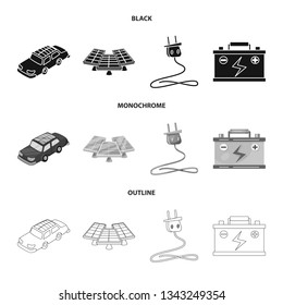Isolated object of innovation and technology  sign. Set of innovation and nature  vector icon for stock.
