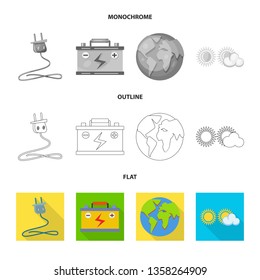 Isolated object of innovation and technology  sign. Set of innovation and nature  stock symbol for web.