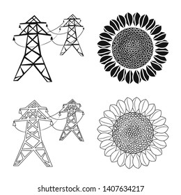 Isolated object of innovation and technology  sign. Collection of innovation and nature  stock vector illustration.