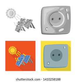 Isolated object of innovation and technology  sign. Set of innovation and nature  stock symbol for web.