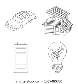 Isolated object of innovation and technology sign. Collection of innovation and nature vector icon for stock.