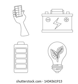 Isolated object of innovation and technology sign. Collection of innovation and nature stock vector illustration.