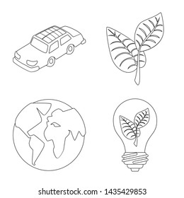 Isolated object of innovation and technology sign. Collection of innovation and nature vector icon for stock.