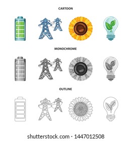 Isolated object of innovation and technology sign. Set of innovation and nature stock vector illustration.