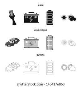 Isolated object of innovation and technology sign. Set of innovation and nature stock vector illustration.