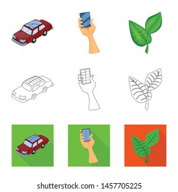 Isolated object of innovation and technology sign. Set of innovation and nature stock symbol for web.