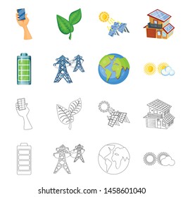 Isolated object of innovation and technology sign. Set of innovation and nature stock symbol for web.