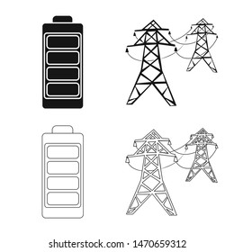 Isolated object of innovation and technology sign. Collection of innovation and nature stock symbol for web.
