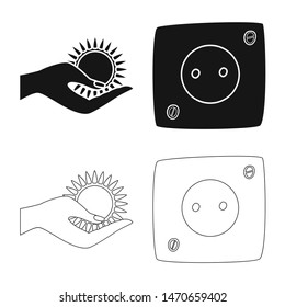 Isolated object of innovation and technology sign. Set of innovation and nature vector icon for stock.